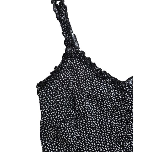 LA HEARTS Black-White Ditsy Floral V-Neck Mini Dress - Picture 3 of 5